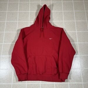 Vintage Y2K Nike The Athletic Dept Hoodie Mens XL Red Swoosh Kangaroo Pocket